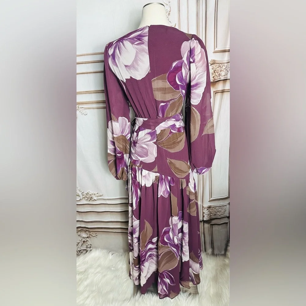 Chic Long Sleeve Floral Maxi Dress - Picture 9 of 9